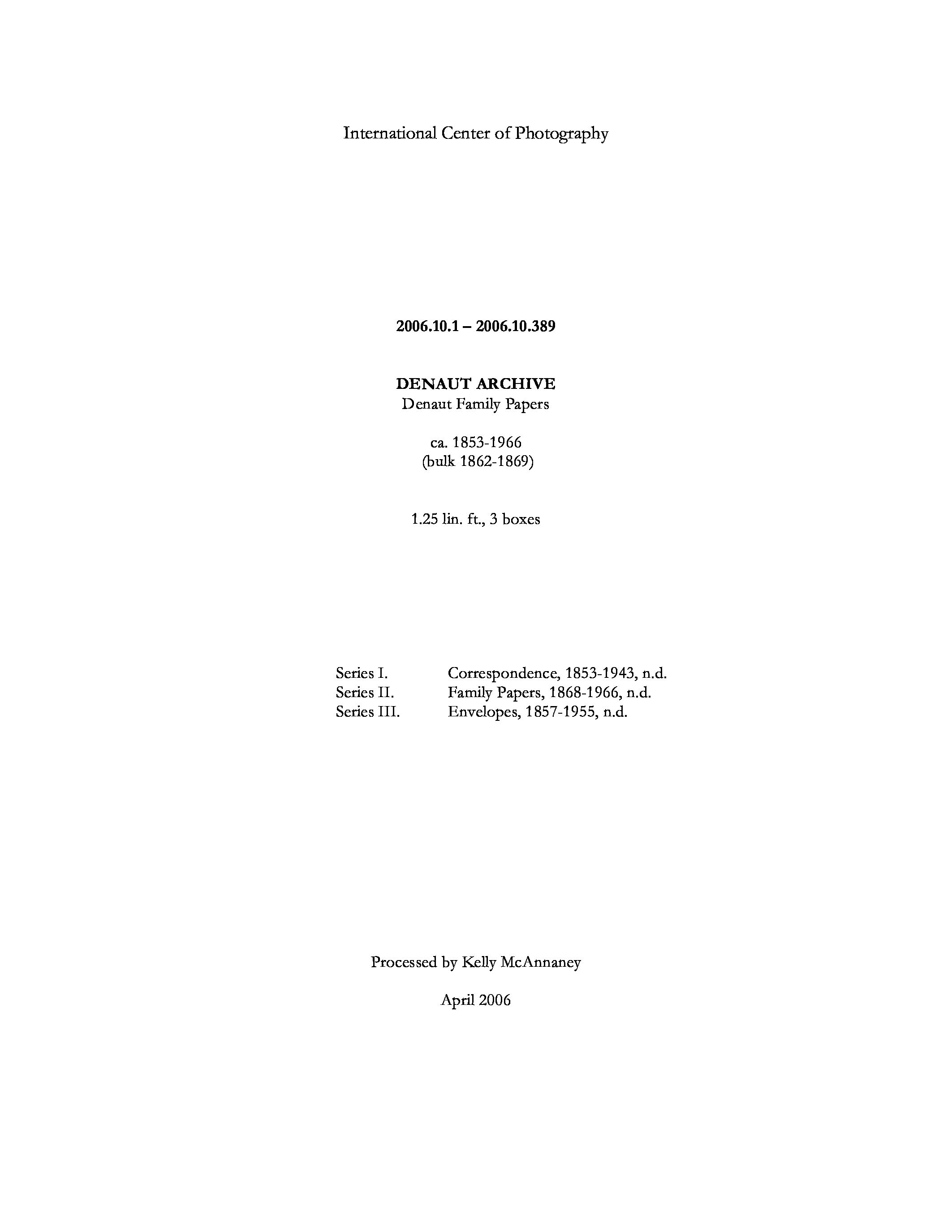 [Letter to Ann E. Kelly Denaut from Roderick Denaut]
